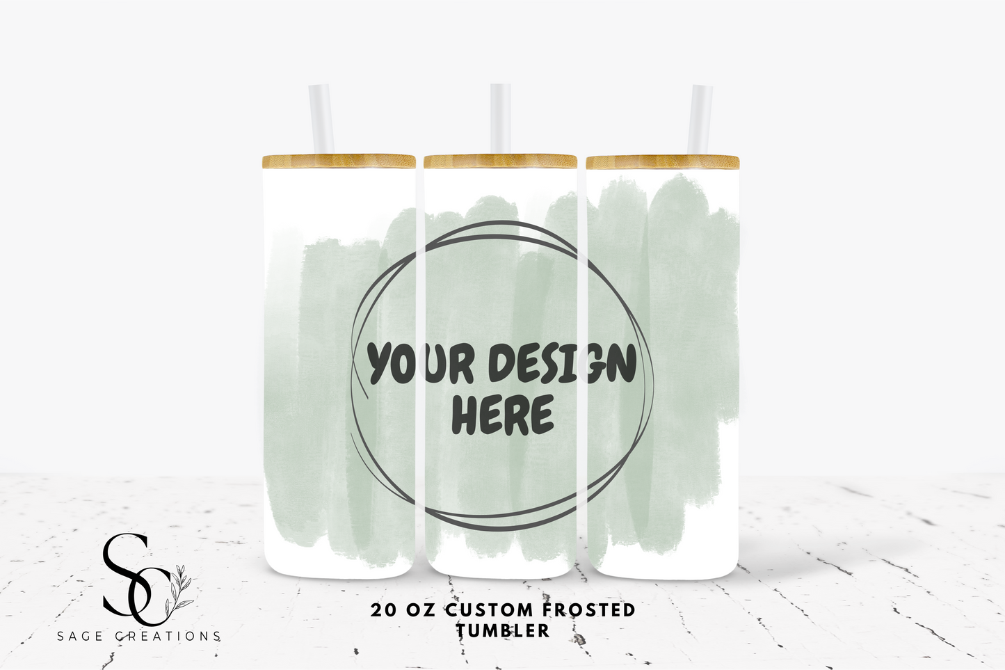 Custom 20oz Clear Frosted Tumbler