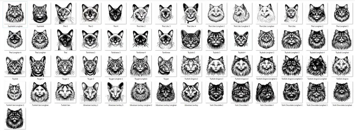 Cat Breed Keychain w/ Name