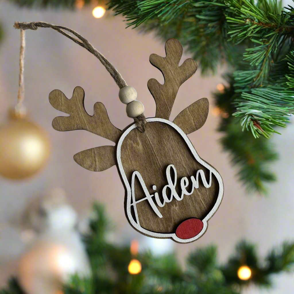 Reindeer Ornament w/Name