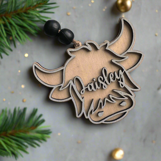 Highland Cow Name Ornament/Dangle