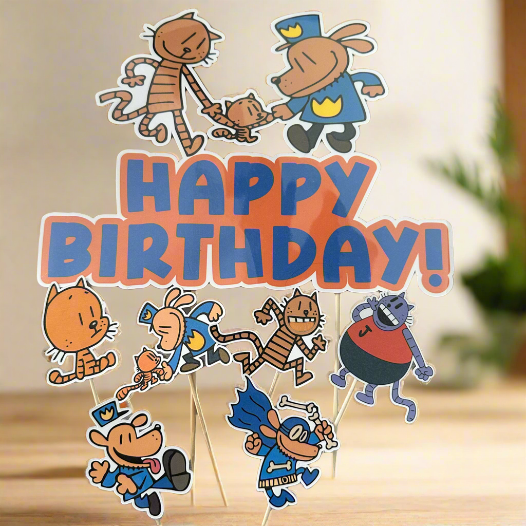 Man-Dog Cupcake Toppers & Cake Topper