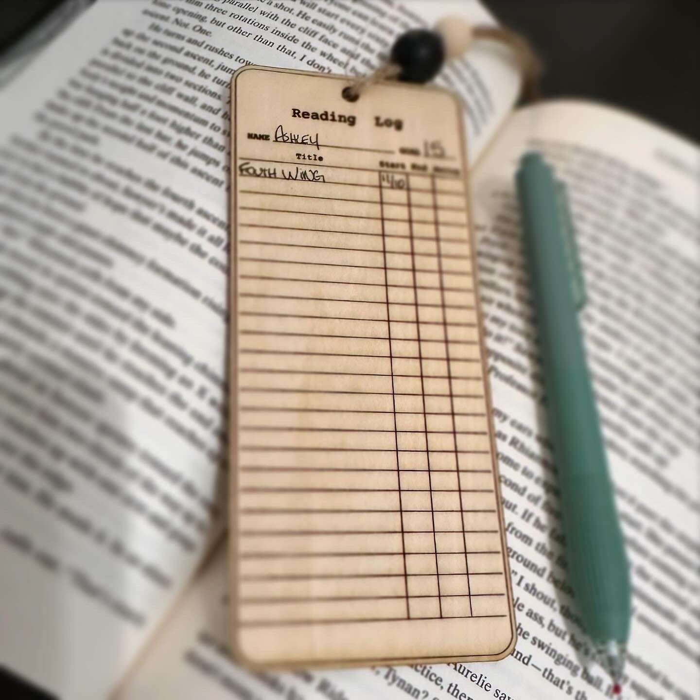 Reading Log Bookmark