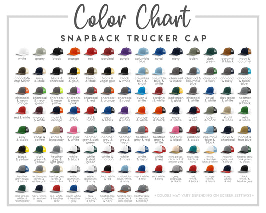 Snap Back- Trucker Hat Colors - Richardson